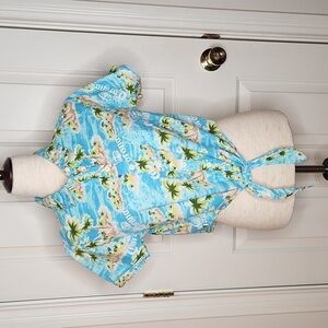 CORONA Womens Button Front Tie Front Crop Shirt Size M